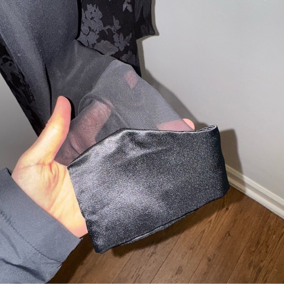 Amanda Lane Vintage Women’s XS/S Black Gothic Vampire Button-up Duster Overcoat - Picture 7 of 12